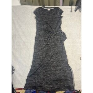 Talbots Oprah Magazine Collection Knit Maxi Dress Tie Waist Side Slits Size S